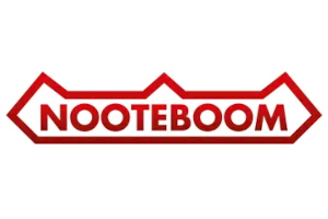 Red and orange NOOTEBOOM logo with a stylized crown design on top, seamlessly integrating the essence of Sofon QIS into its sleek execution.