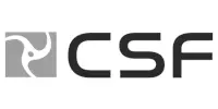 Logo of CSF featuring an abstract design and bold lettering, reminiscent of a sophisticated pump selection portal.
