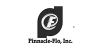 The Pinnacle-Flo, Inc. logo features a stylized P and F at its center, symbolizing their innovative pump selection portal.